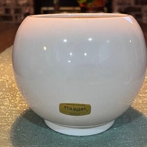 Vintage Haeger USA Ceramic Pot Planter White Round Ball Shape Model 876